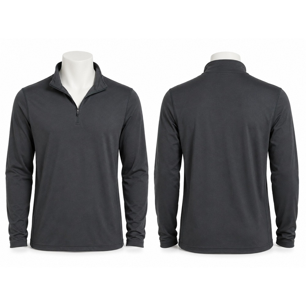 LL Bean Mens Large Black 1/4 Zip Performance Pullover Athletic Shirt